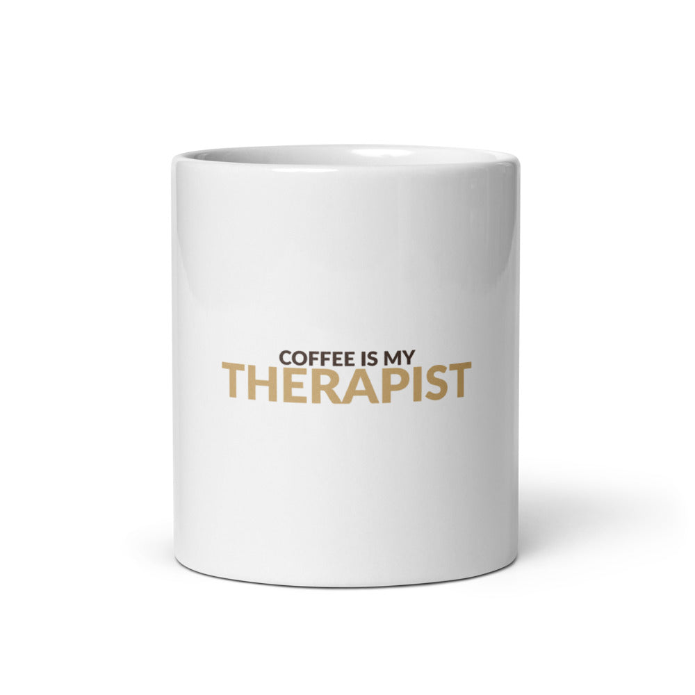 Coffee Is My Therapist Vintage for Dad Humor Lovers 11oz Mug